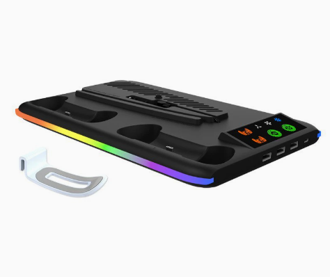 PS5 Charging Dock with RGB Light for Controllers and Headset